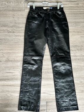 Women’s Black Genuine Leather Pants – GAP (Size 0)